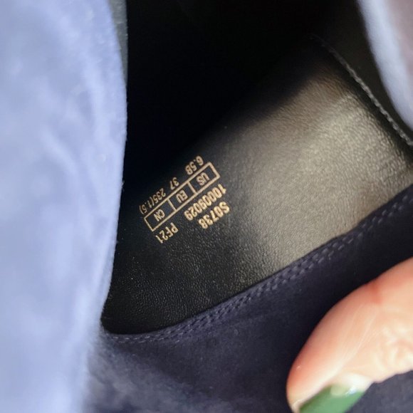 Stuart Weitzman 5050 City Block OTK Boot Over the Knee Blue Suede EU 37 US 6.5 - Picture 7 of 11